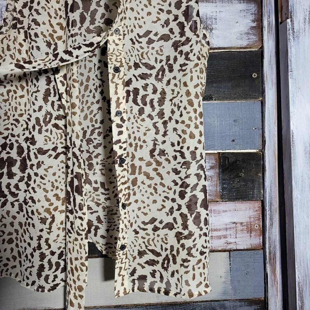 Mark. Animal Print Tie Infront Button Up Tanktop - Picture 7 of 7